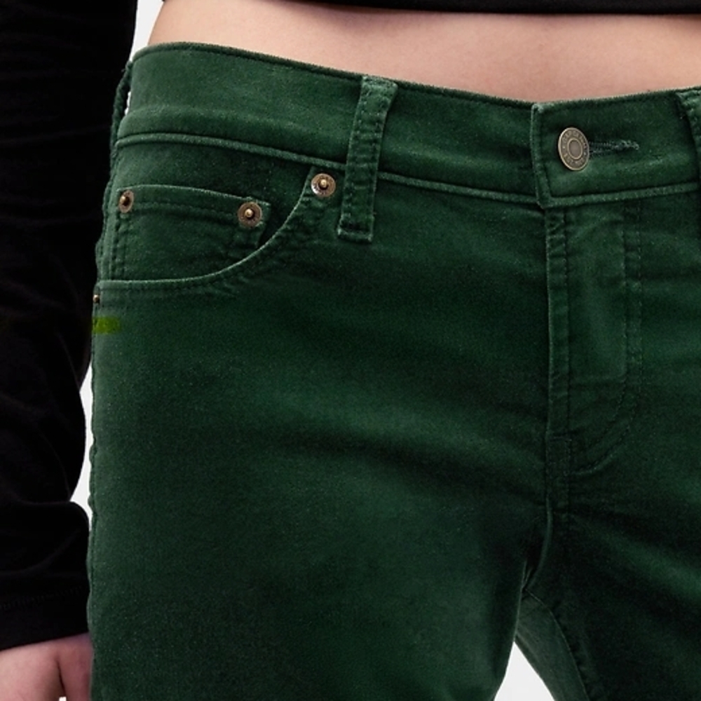 Low Rise Velvet '90s Slim Straight Pants - Picture 8 of 13